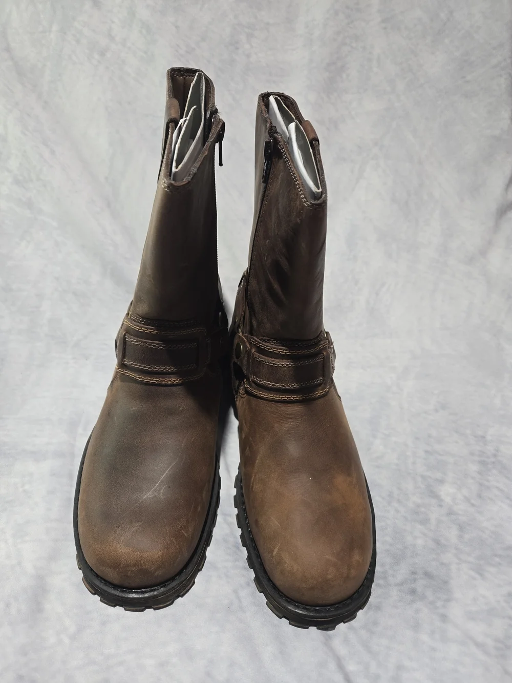 Skechers Brown Leather Motorcycle Harness Boots